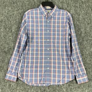 Hawker Rye Shirt Mens M Blue Plaid Slim Shirting Stretch‎ Business Casual School